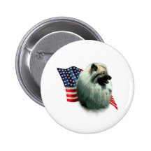 Keeshond Flag Pinback Button