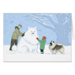 Keeshond Snow Dog Cards
