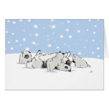 Keesies in the Snow Greeting Cards