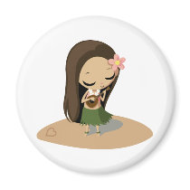 Keilana the Hula Girl Refrigerator Magnet