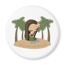 Keilana the Hula Girl Fridge Magnet