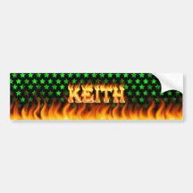 Keith real fire and flames bumper sticker design