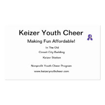 Keizer Youth Cheer Business Cards