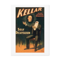Kellar the Magician - Self Decapitation - Vintage Post Cards