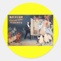 Keller and His Perplexing Cabinet Mysteries Round Stickers