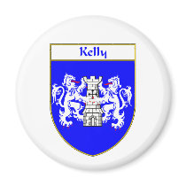 Kelly Coat of Arms/Family Crest Fridge Magnet