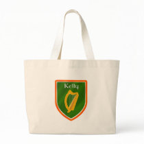 Kelly family crest kelly family name tote bags