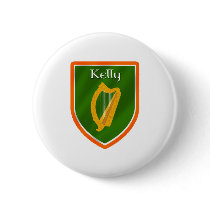 Kelly family crest kelly family name pinback buttons