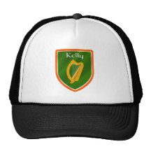 Kelly family crest kelly family name mesh hats