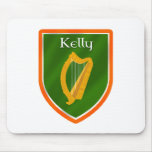 Kelly family crest kelly family name mouse mat