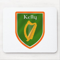 Kelly family crest kelly family name mouse mat