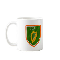 Kelly family crest kelly family name coffee mugs