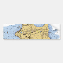 Kelly Island, OH Nautical Chart Bumper Sticker