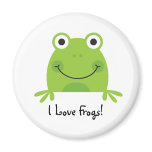kellymedina-greenfrog, I Love Frogs! Magnet