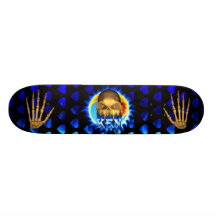 Ken skull blue fire Skatersollie skateboard