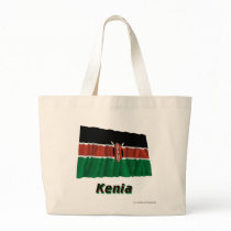 Kenia Fliegende Flagge mit Namen Canvas Bag