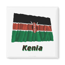 Kenia Fliegende Flagge mit Namen