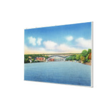 Kennebec River View of the Augusta Toll Bridge Canvas Print