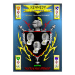KENNEDY FAMILY COAT OF ARMS CREST AND SHIELD CARD