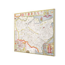 Kent, engraved by Jodocus Hondius Gallery Wrapped Canvas