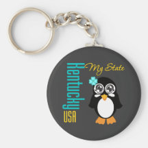 Kentucky USA Penguin Keychains