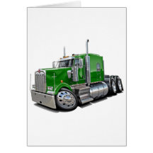 Kenworth w900 Green Truck Greeting Card