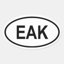 Kenya "EAK" Oval Stickers