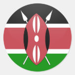 Kenya quality Flag Circle Stickers