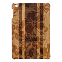 Keokea Beach Faux Wood Surfboard iPad Mini Cases
