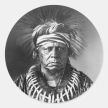 Keokuk ~ Sauk Chief 1847 Round Stickers
