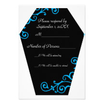 Keranda Ebony (Cyan) RSVP Card Personalized Invitation