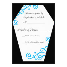 Keranda Ivory (Cyan) RSVP Card Invitation