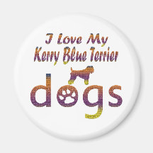 Kerry Blue Terrier designs Fridge Magnets