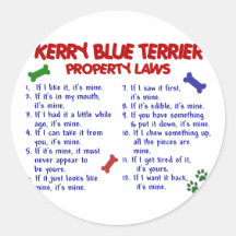 KERRY BLUE TERRIER Property Laws 2 Stickers