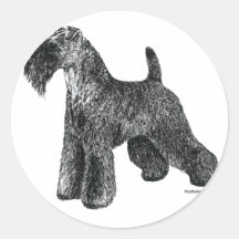 Kerry Blue Terrier Round Sticker