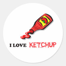 ketchup round stickers