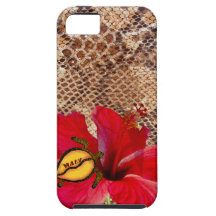 Ketmie d'Oahu Hawaï sur la peau de serpent Étui iPhone 5