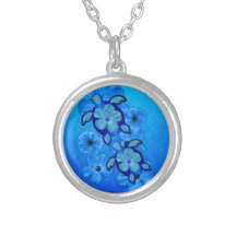 Ketmie et tortues bleues de Honu Pendentif