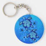 Ketmie et tortues bleues de Honu Porte-clefs