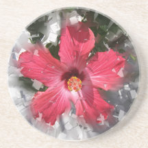 Ketmie rouge dessous de verre