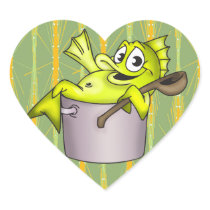 Kettle Of Fish Heart Stickers