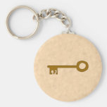 Key. Brown Key on Parchment Effect. Keychains