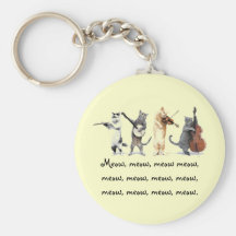 Key Chain  / Singing Cats / Meow, Meow , Meow