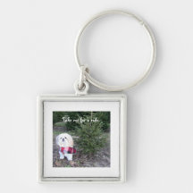 Key Chain with Shihtzu Dog & Christmas Tree