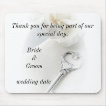 Key to my heart wedding thank you mousepad