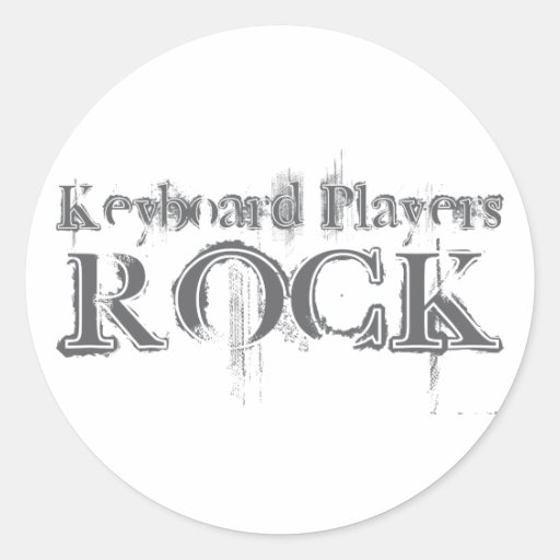 Keyboard Players Rock Round Stickers