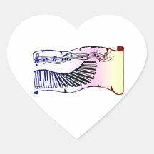 Keyboard Scroll Graphic Image Design Music Stickers