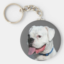 Keychain blanc de boxeur porte-clef