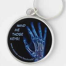 Keychain bleu de rayon X de main Porte-clé