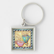 KEYCHAIN - COOL BEANS! COFFEE ART